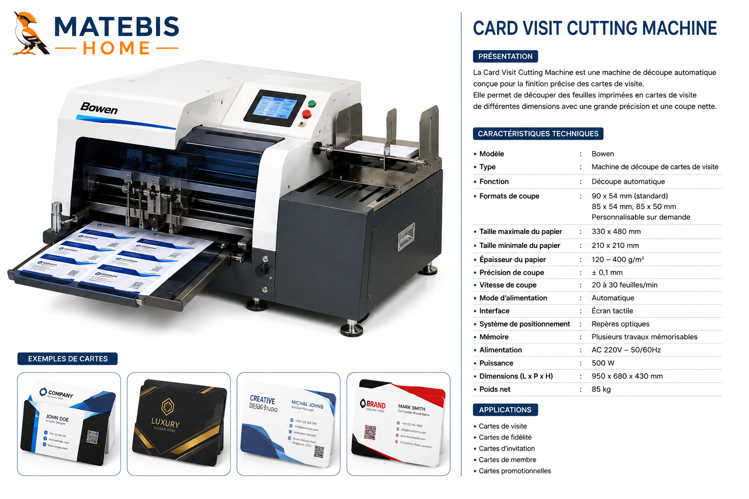 Card Visit Cutting Machine