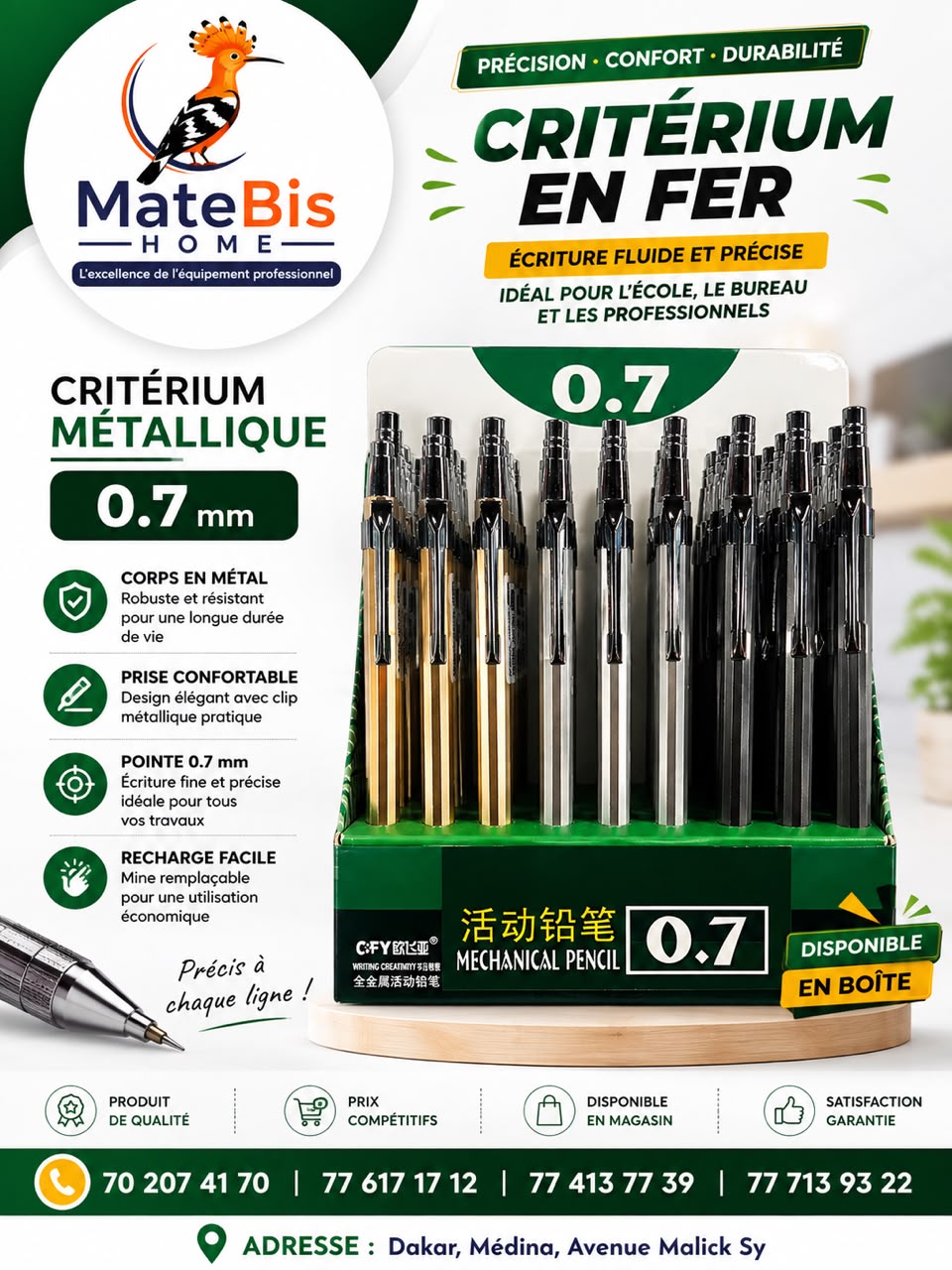 Critérium en fer 0,7 mm