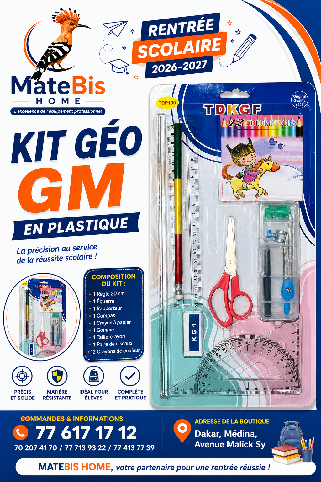 Kit géométrique GM en plastique