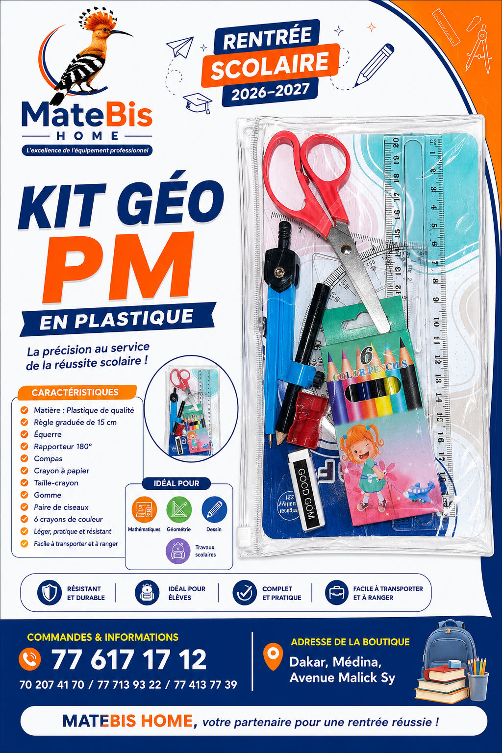Kit géométrique PM en plastique
