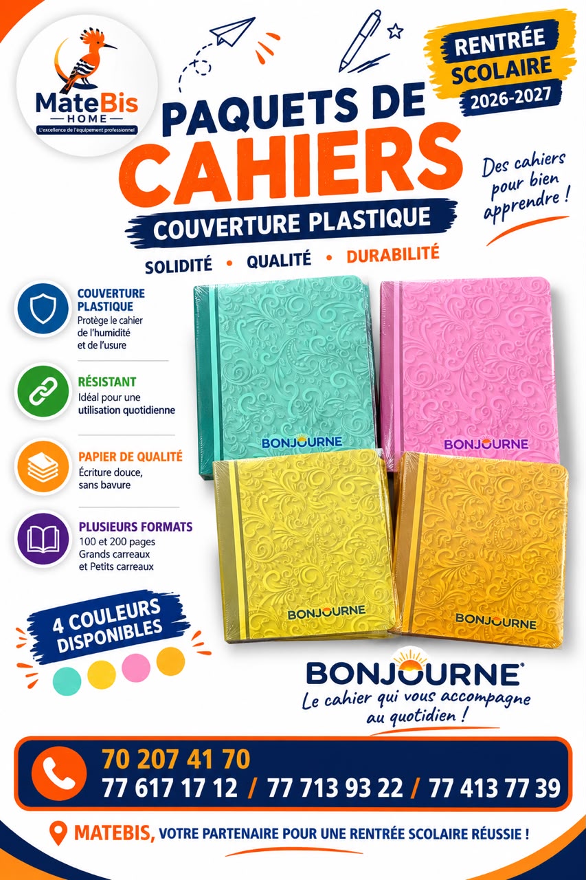 PAQUET CAHIER 100PAGES PVC DE 10 PCS