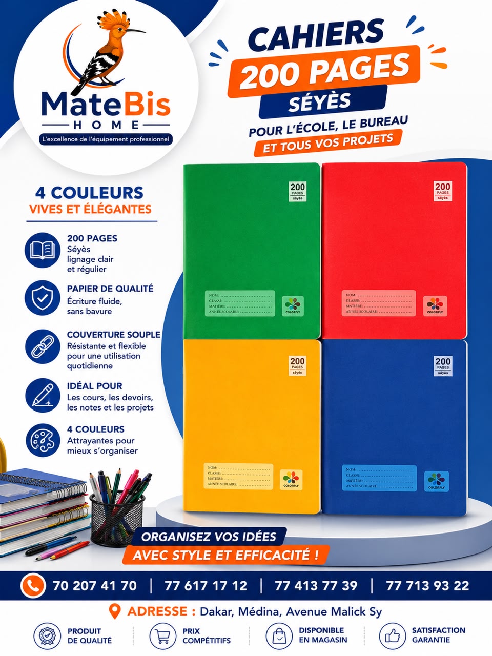 PAQUET CAHIER 100PAGES PVC DE 10 PCS miniature 2
